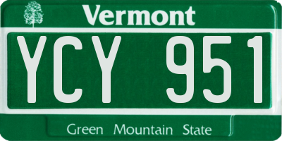 VT license plate YCY951
