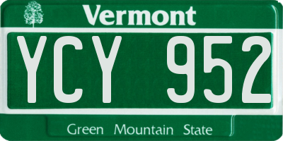 VT license plate YCY952