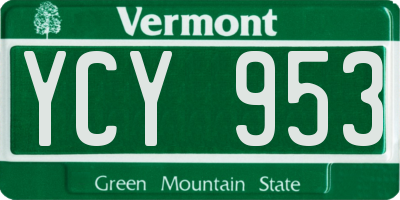 VT license plate YCY953