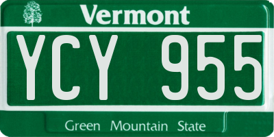 VT license plate YCY955