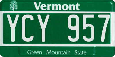 VT license plate YCY957