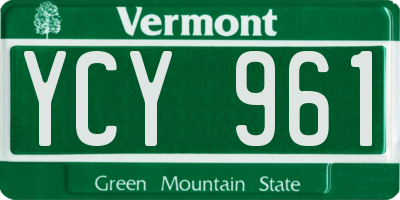 VT license plate YCY961