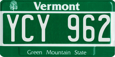 VT license plate YCY962