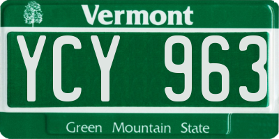 VT license plate YCY963
