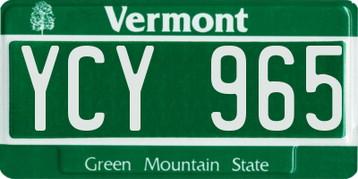 VT license plate YCY965