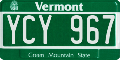 VT license plate YCY967