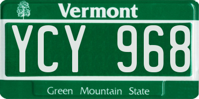 VT license plate YCY968
