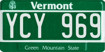VT license plate YCY969