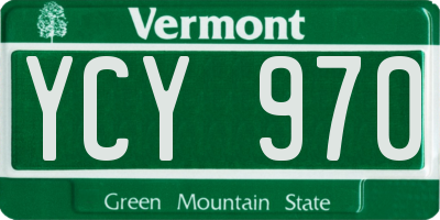 VT license plate YCY970