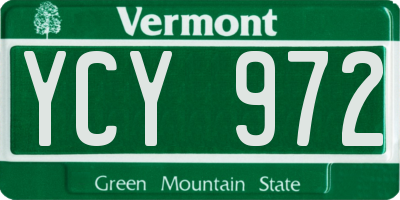 VT license plate YCY972
