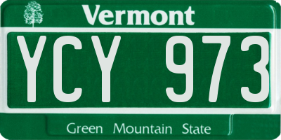 VT license plate YCY973