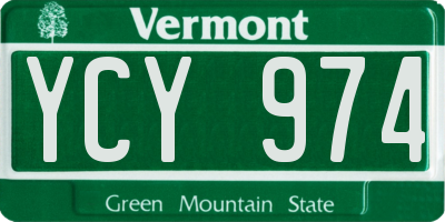 VT license plate YCY974