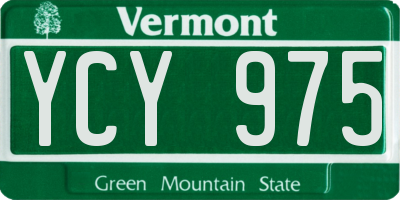 VT license plate YCY975