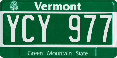 VT license plate YCY977