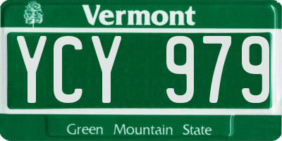 VT license plate YCY979