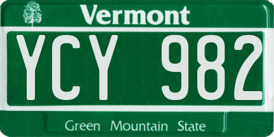 VT license plate YCY982