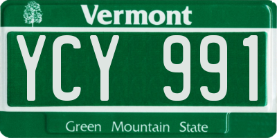 VT license plate YCY991