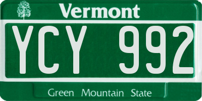 VT license plate YCY992
