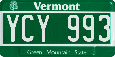 VT license plate YCY993