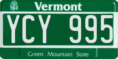 VT license plate YCY995