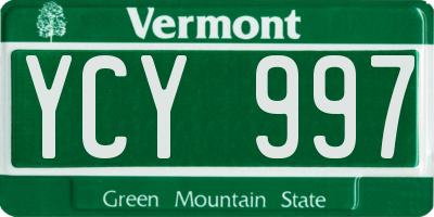 VT license plate YCY997