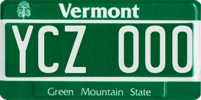 VT license plate YCZ000