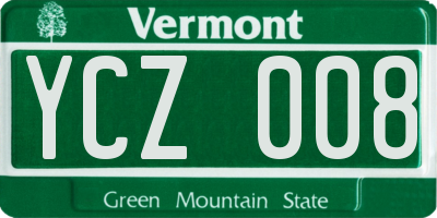 VT license plate YCZ008