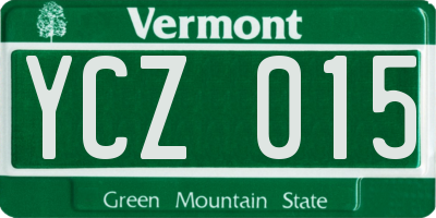 VT license plate YCZ015