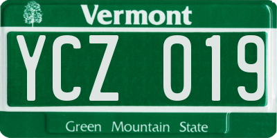 VT license plate YCZ019