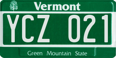 VT license plate YCZ021