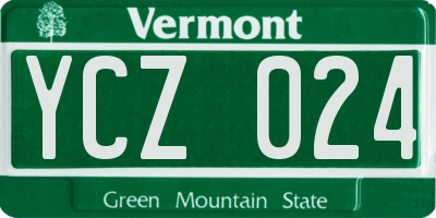 VT license plate YCZ024