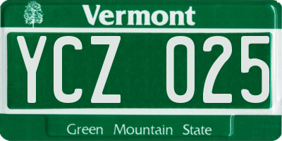 VT license plate YCZ025