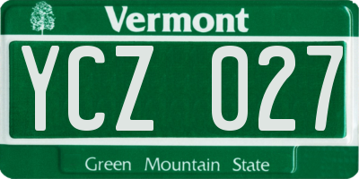 VT license plate YCZ027