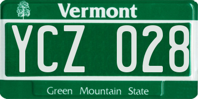 VT license plate YCZ028