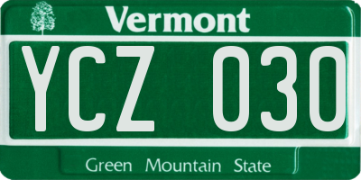 VT license plate YCZ030