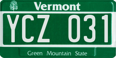 VT license plate YCZ031