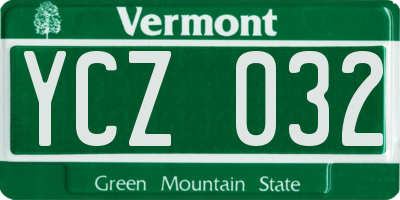 VT license plate YCZ032