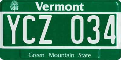 VT license plate YCZ034