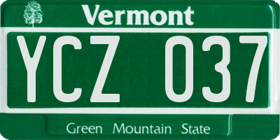 VT license plate YCZ037