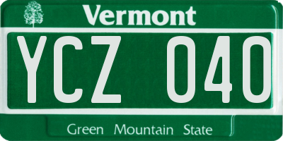 VT license plate YCZ040