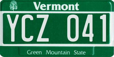 VT license plate YCZ041