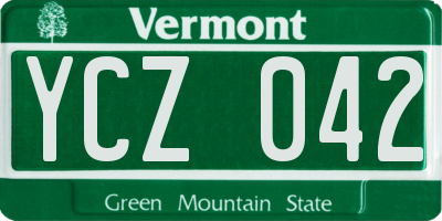 VT license plate YCZ042