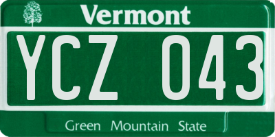 VT license plate YCZ043