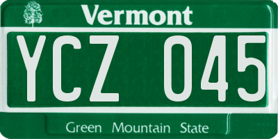 VT license plate YCZ045