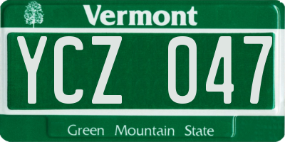 VT license plate YCZ047