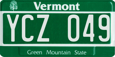VT license plate YCZ049