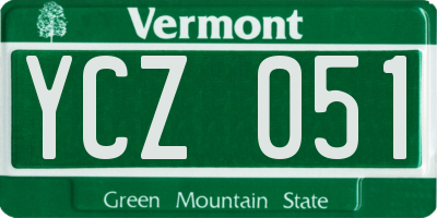 VT license plate YCZ051