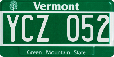 VT license plate YCZ052