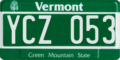 VT license plate YCZ053