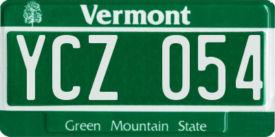 VT license plate YCZ054